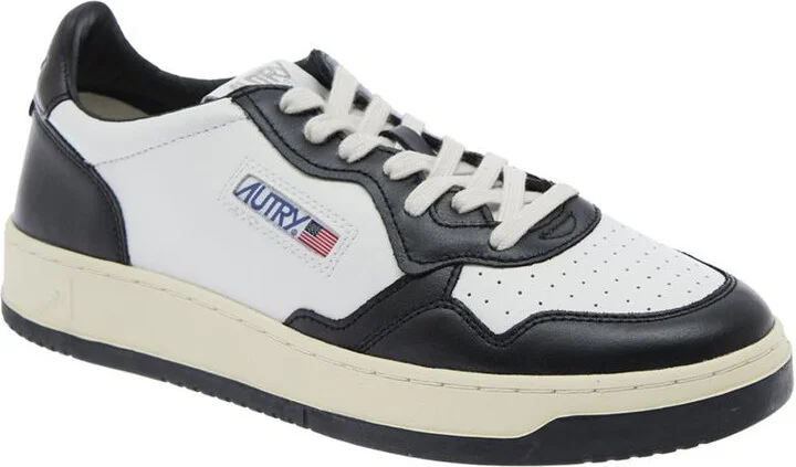 'Medalist Low-Top' White And Black Sneakers With Side Logo In Leather Man