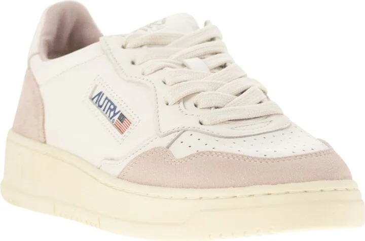 Medalist Low - White Leather And Suede Sneakers In Powder - Image 2