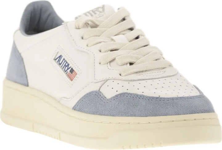 Medalist Low - White Leather And Suede Sneakers In Powder - Image 2