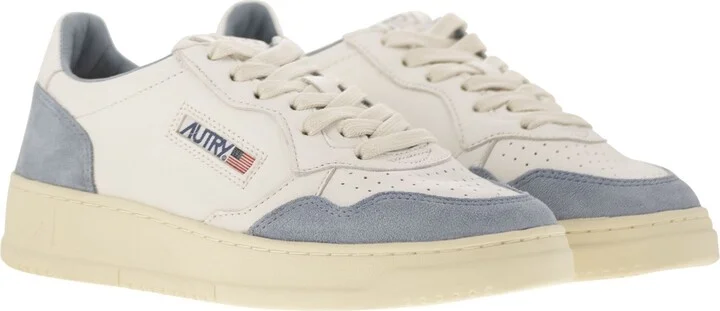 Medalist Low - White Leather And Suede Sneakers In Powder - Image 4