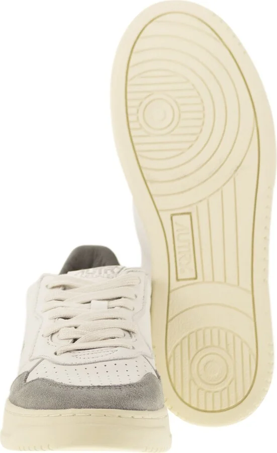 Medalist Low - White Leather And Suede Sneakers In Powder - Image 5