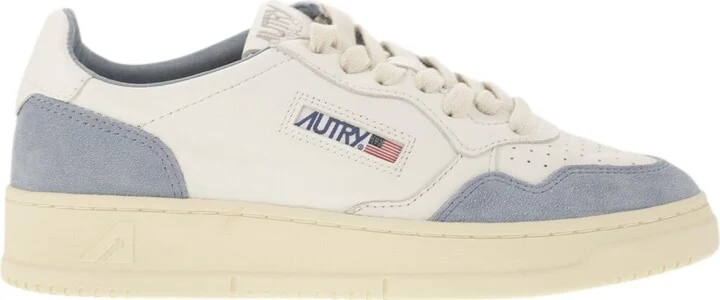 Medalist Low - White Leather And Suede Sneakers In Powder