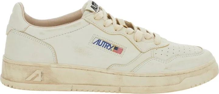 'Medalist Low' White Low Sneakers With Logo Detail In Leather Man