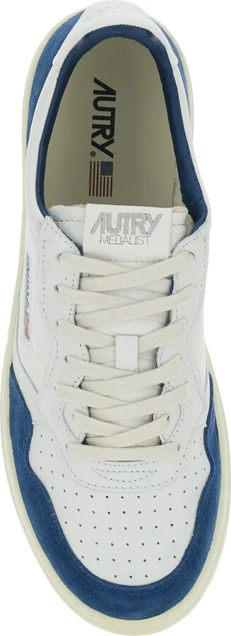 'medalist Low' White Low Top Sneakers With Side Logo Detail In Leather And Suede Man - Image 3