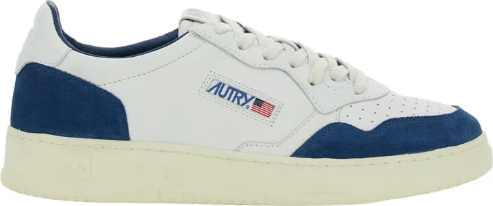 'medalist Low' White Low Top Sneakers With Side Logo Detail In Leather And Suede Man - Image 4