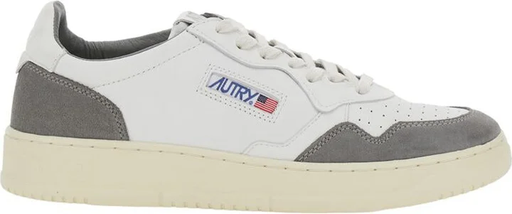 'Medalist Low' White Low Top Sneakers With Side Logo Detail In Leather Man