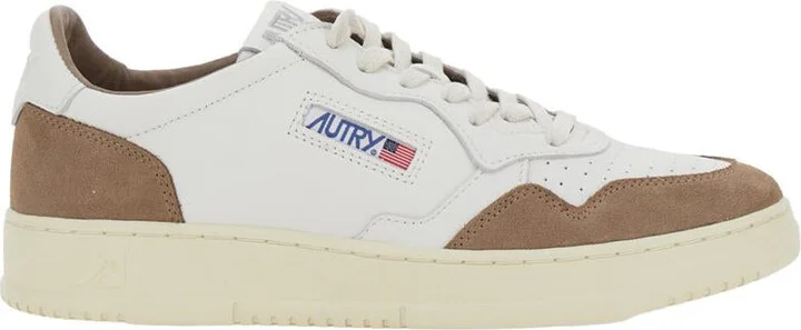 'Medalist Low' White Low Top Sneakers With Side Logo Detail In Leather Man