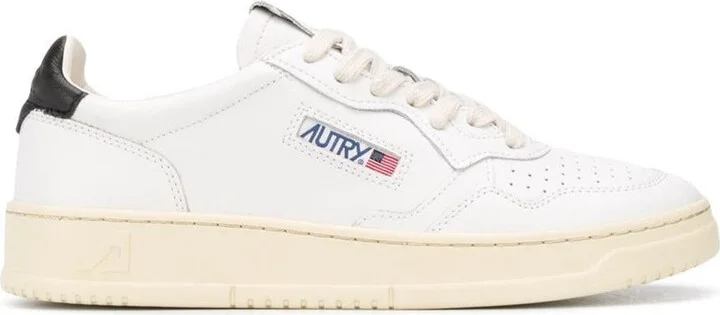 'Medalist Low' White Sneakers With Contrasting Heel Tab In Leather Man