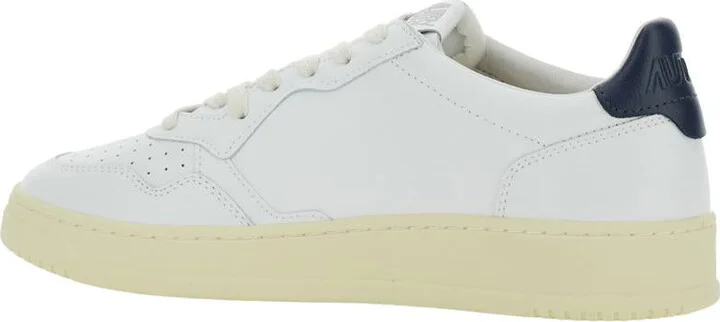 'Medalist Low' White Sneakers With Navy Blue Heel Tab In Leather Man - Image 2