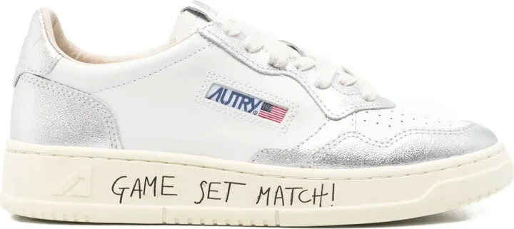 Medalist metallic-panel leather sneakers