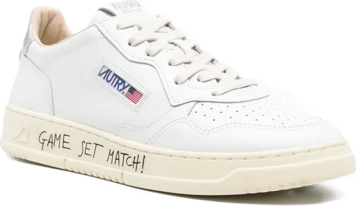 Medalist metallic-patch leather sneakers - Image 2