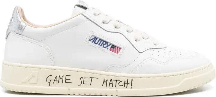 Medalist metallic-patch leather sneakers