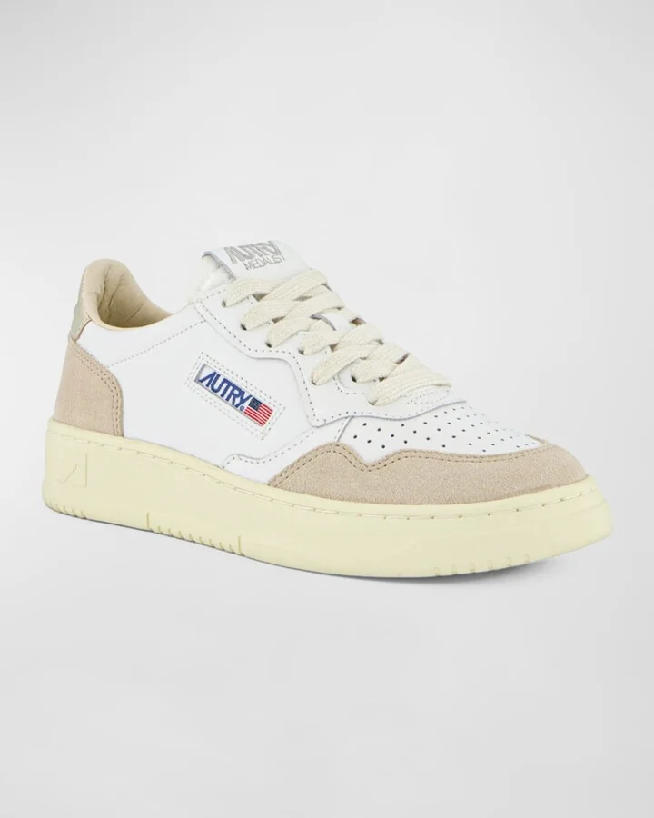 Medalist Mixed Leather Low-Top Sneakers - Image 2