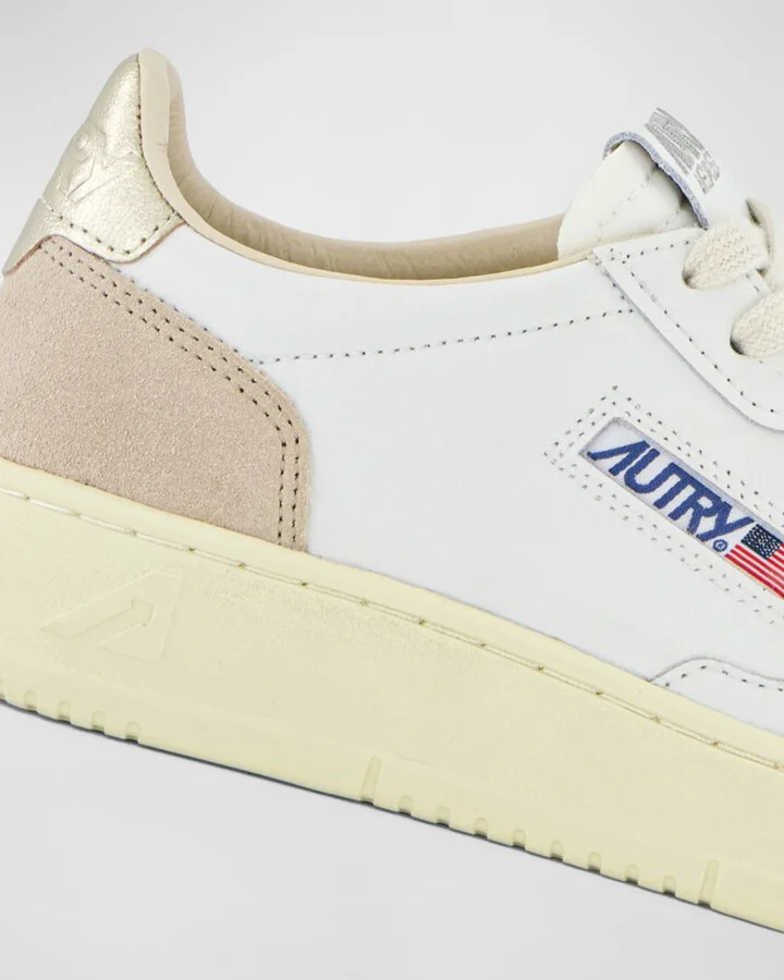 Medalist Mixed Leather Low-Top Sneakers - Image 3