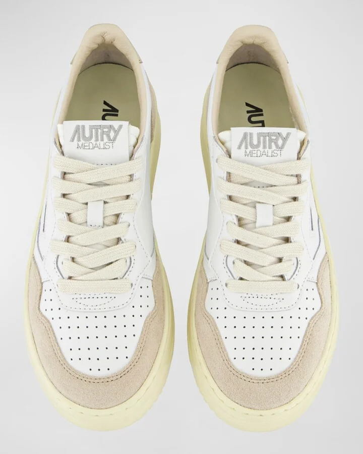 Medalist Mixed Leather Low-Top Sneakers - Image 4