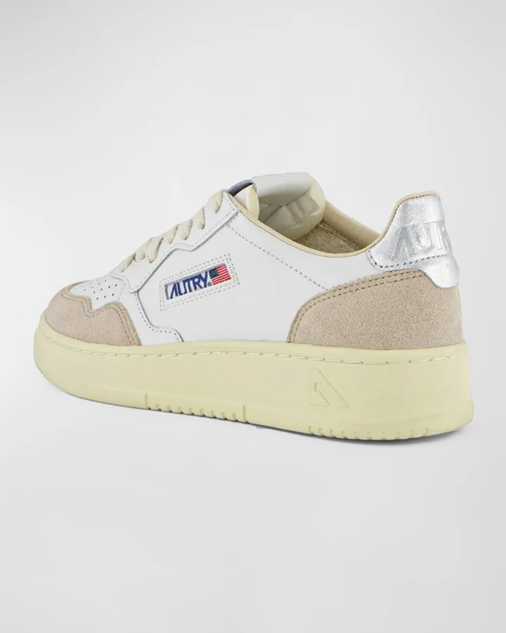 Medalist Mixed Leather Low-Top Sneakers - Image 2