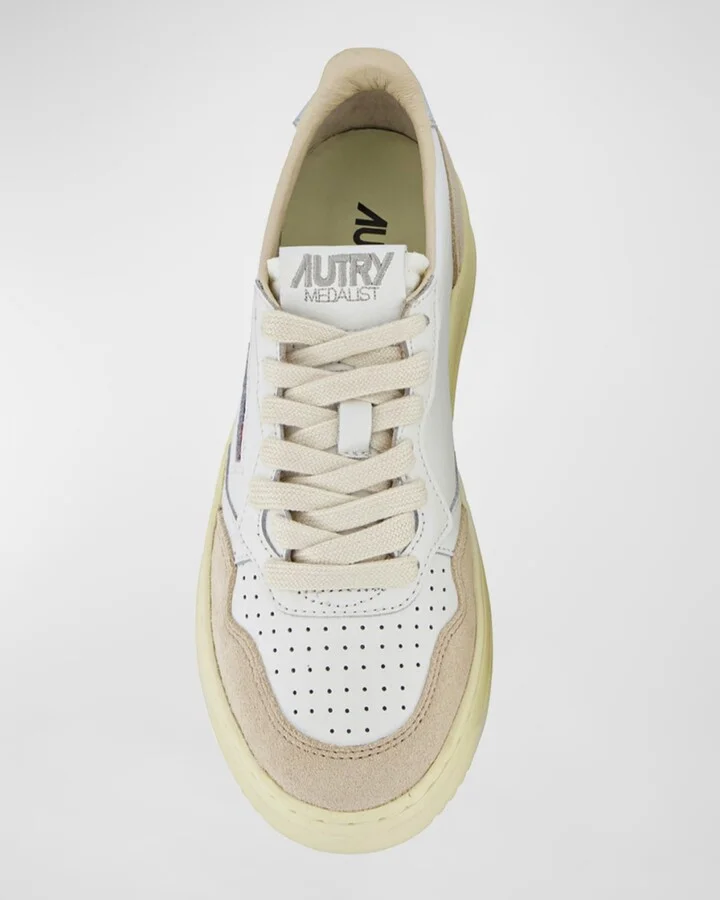 Medalist Mixed Leather Low-Top Sneakers - Image 3
