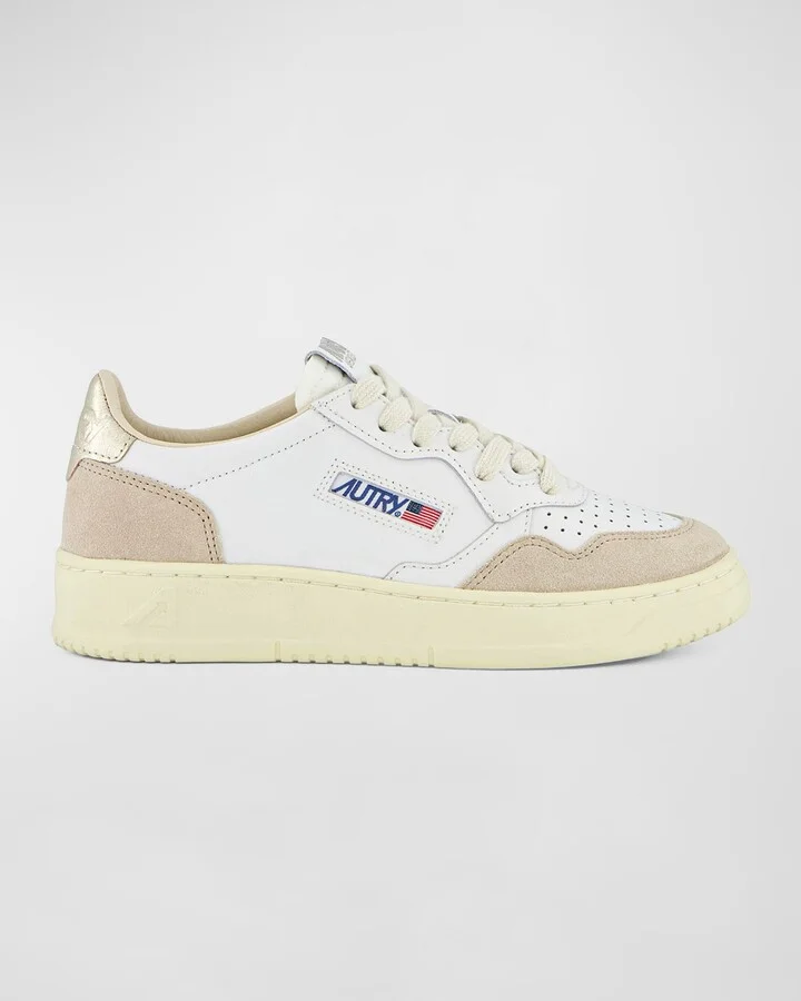 Medalist Mixed Leather Low-Top Sneakers