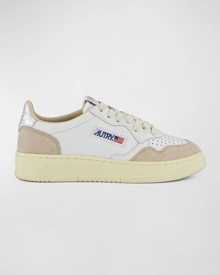 Medalist Mixed Leather Low-Top Sneakers