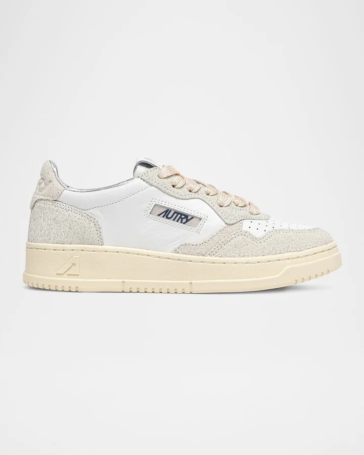Medalist Mixed Leather Low-Top Sneakers