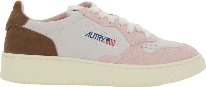 'medalist' Multicolor Low Top Sneakers With Logo Detail In Leather And Suede Woman