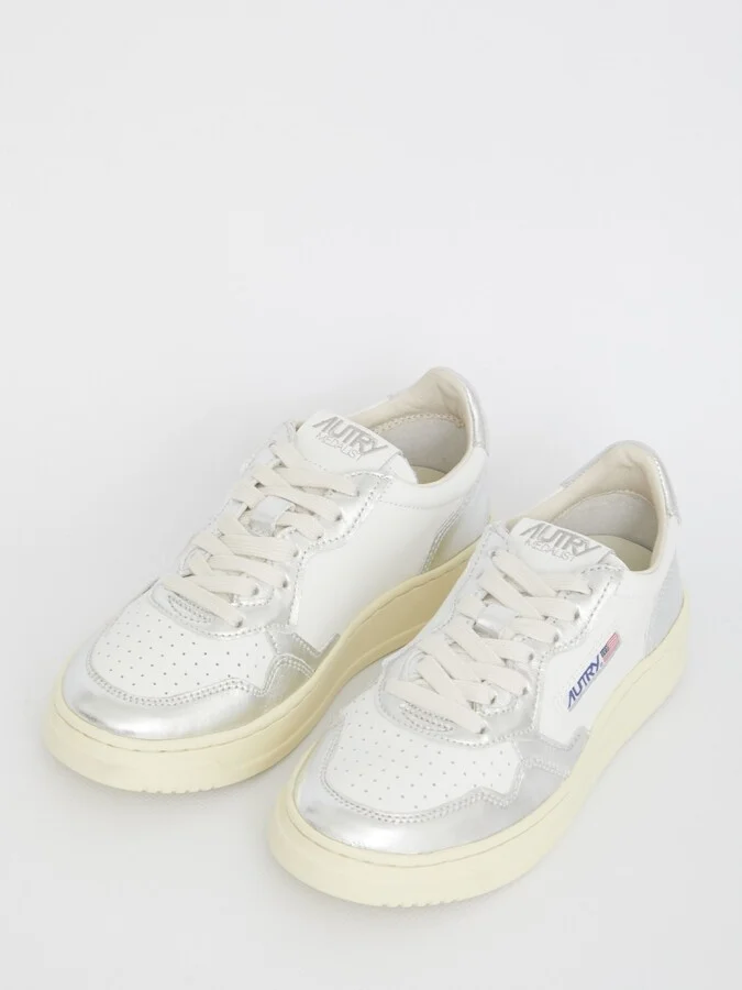 Medalist Silver And White Sneakers - Image 5