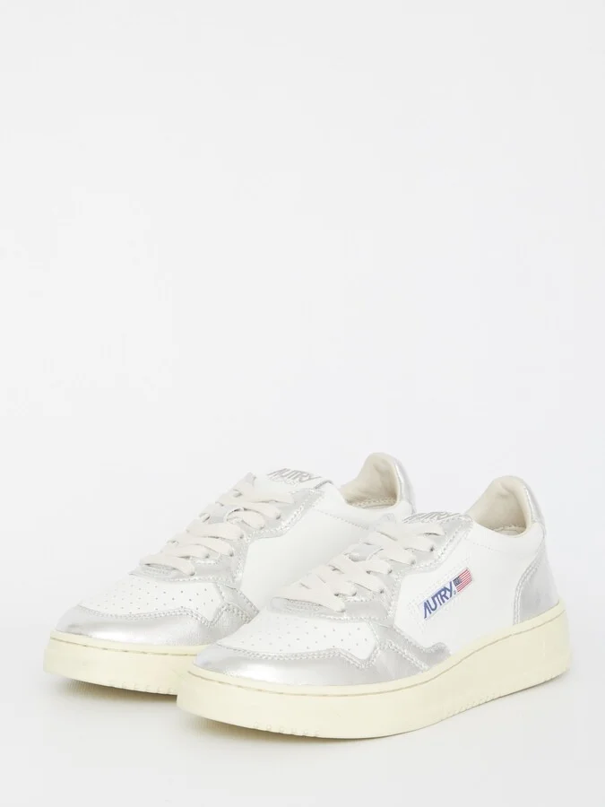 Medalist Silver And White Sneakers - Image 2