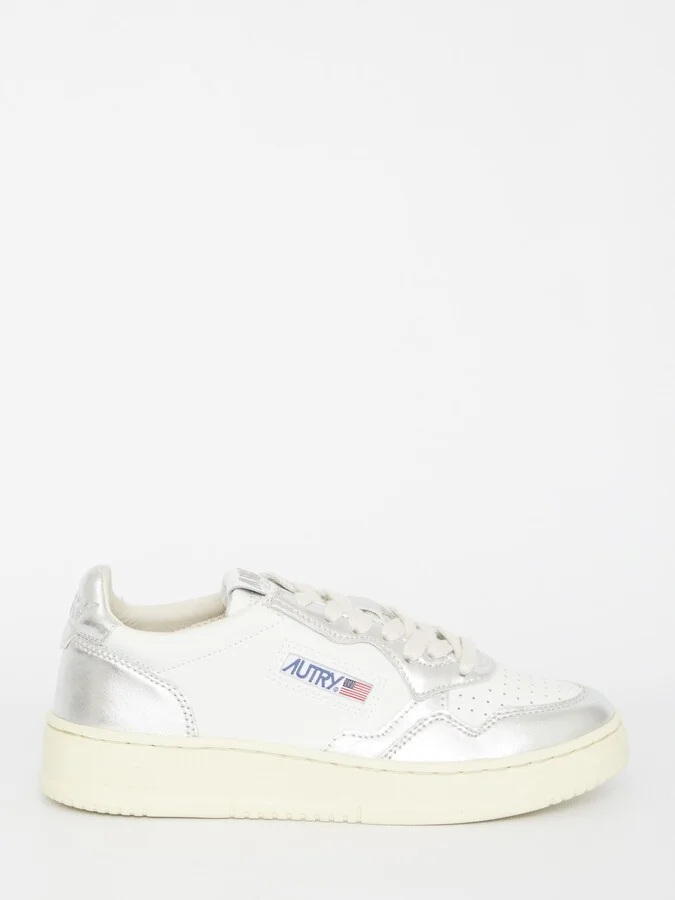 Medalist Silver And White Sneakers