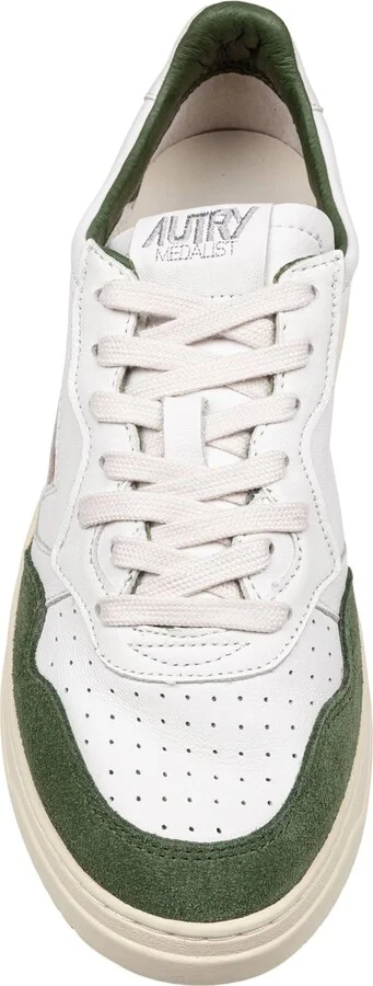 Medalist Sneakers In Leather And Suede Color White And Green - Image 2