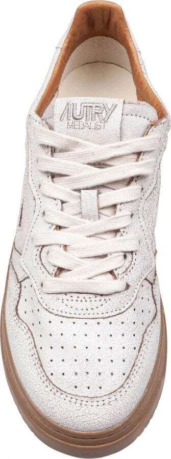 Medalist Sneakers In Leather With Craquele' Effect White Color - Image 2