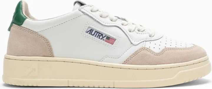 Medalist Sneakers In White\/green Leather And Suede