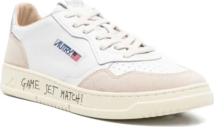Medalist suede-panel leather sneakers - Image 2