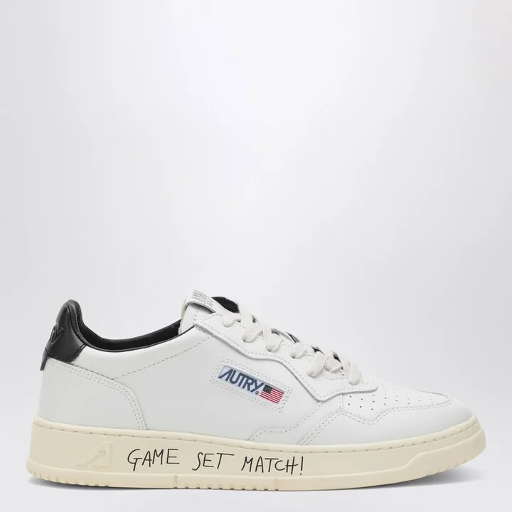 Medalist trainer in white/black leather and suede