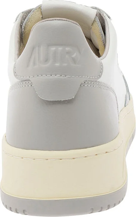'medalist' White And Grey Low Top Sneakers With Logo Detail In Leather Man - Image 4