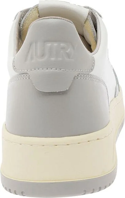 'Medalist' White And Grey Low Top Sneakers With Logo Detail In Leather Man - Image 3