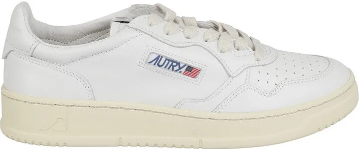 Medalist White Leather Low-Top Sneakers
