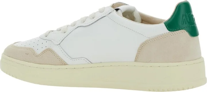 'medalist' White Low Top Sneakers With Beige Suede Details In Leather Man - Image 2