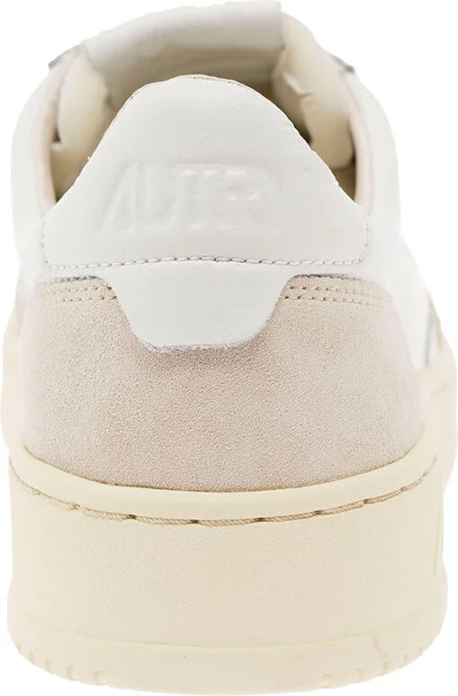 'medalist' White Low Top Sneakers With Beige Suede Details In Leather Man - Image 3