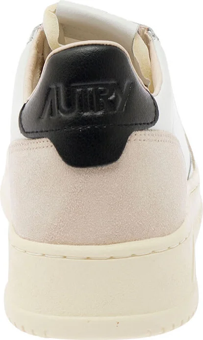 'medalist' White Low Top Sneakers With Beige Suede Details In Leather Man - Image 4