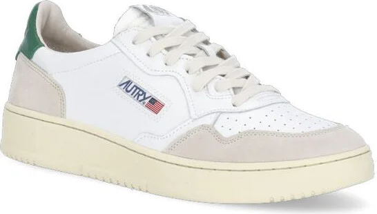 'Medalist' White Low Top Sneakers With Beige Suede Details In Leather Man - Image 2