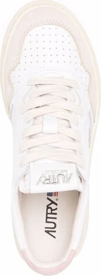 'Medalist' White Low Top Sneakers With Blue Suede Details In Leather Woman - Image 4