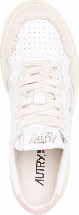 'medalist' White Low Top Sneakers With Blue Suede Details In Leather Woman - Image 4