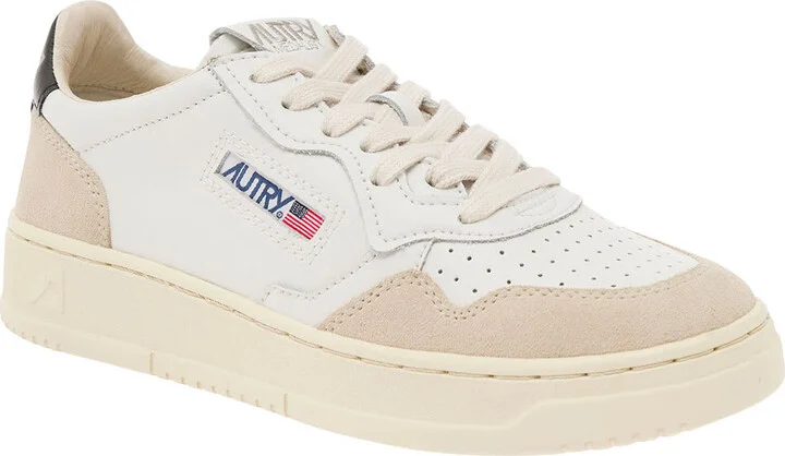 'medalist' White Low Top Sneakers With Blue Suede Details In Leather Woman - Image 2