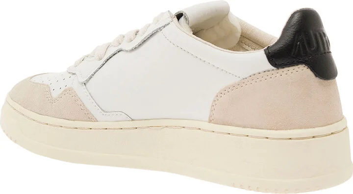 'medalist' White Low Top Sneakers With Blue Suede Details In Leather Woman - Image 3