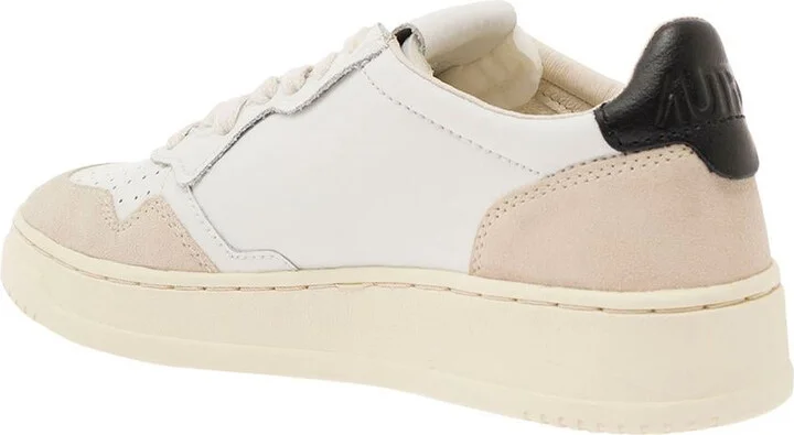 'Medalist' White Low Top Sneakers With Blue Suede Details In Leather Woman - Image 3