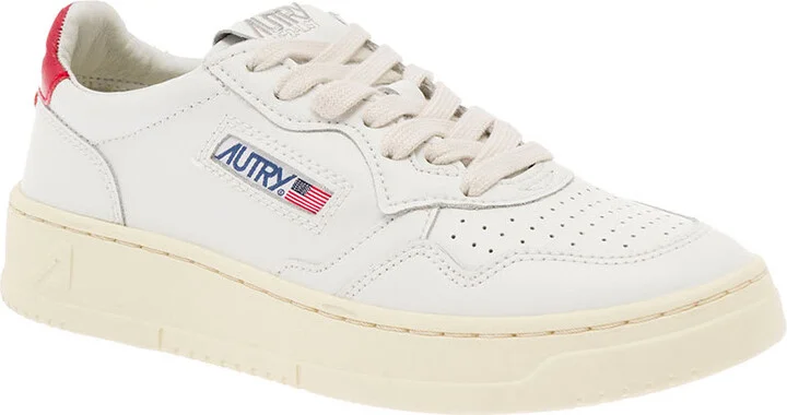 'medalist' White Low Top Sneakers With Contrasting Heel Tab In Leather Woman - Image 2