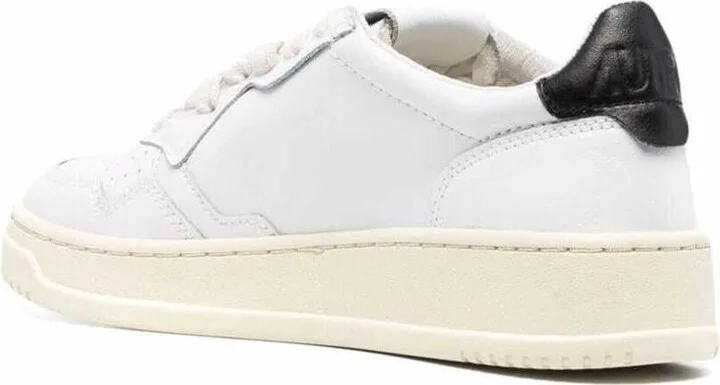 'Medalist' White Low Top Sneakers With Contrasting Heel Tab In Leather Woman - Image 3