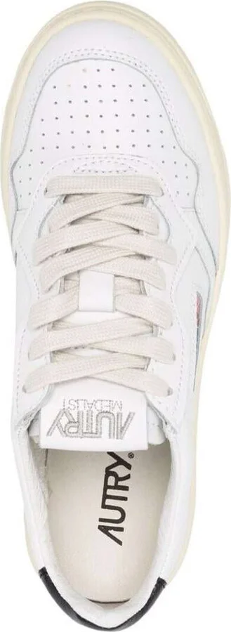 'Medalist' White Low Top Sneakers With Contrasting Heel Tab In Leather Woman - Image 4