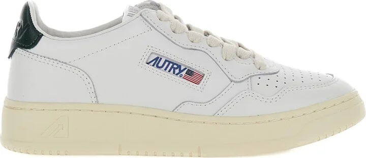 'medalist' White Low Top Sneakers With Contrasting Heel Tab In Leather Woman