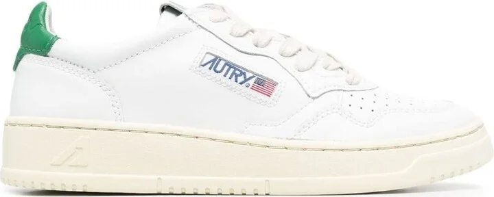'medalist' White Low Top Sneakers With Contrasting Heel Tab In Leather Woman